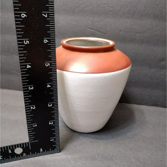 Dutch Holland Jaap Ravelli Pottery Vase, White and Brown Mid Century Art Pottery - Picture 4 of 6